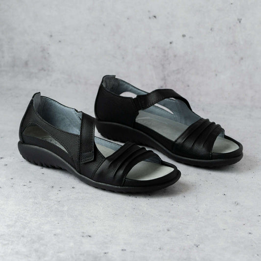 NAOT - Papaki - Black Leather, Sandals, Yaleet, Plum Bottom