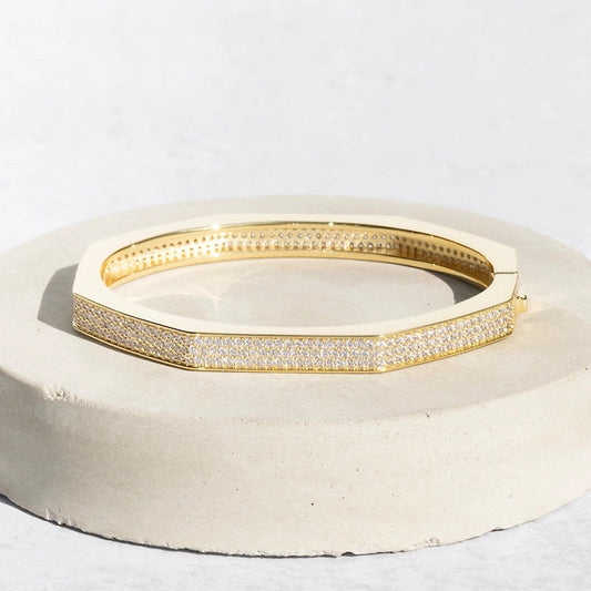 NATIVE GEM Octavia Bangle 14K Gold Vermeil