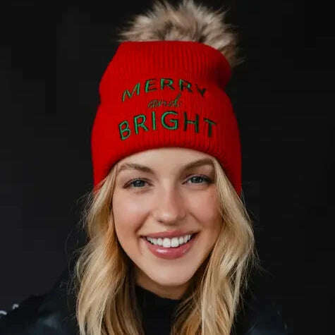 Panache - Merry & Bright Pom Hat - Red, ACCESSORIES, Panache Apparel, Plum Bottom