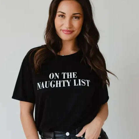 Panache - Naughty List Tee - Black, CLOTHING, Panache Apparel, Plum Bottom