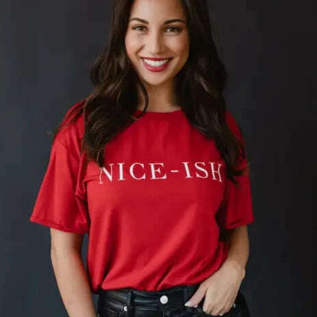 Panache - Nice - Ish  Tee - Red, CLOTHING, Panache Apparel, Plum Bottom