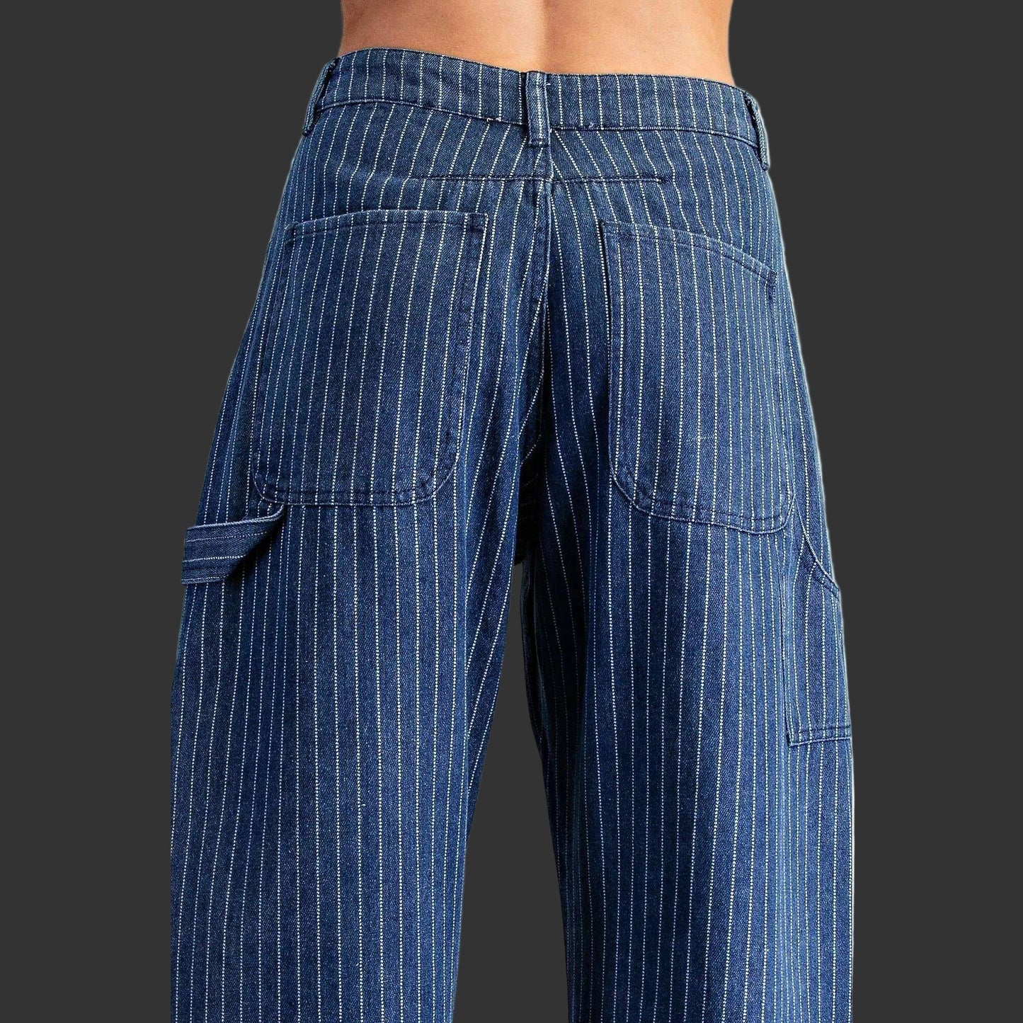 PEACE LOVE LINE Striped Barrel Leg Cuffed Pants, CLOTHING, Peace Love Line, Plum Bottom