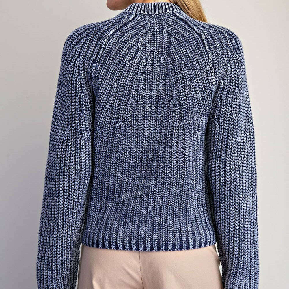 PEACE LOVE LINE Button Down Knit Cardigan Denim, CLOTHING, Peace Love Line, Plum Bottom
