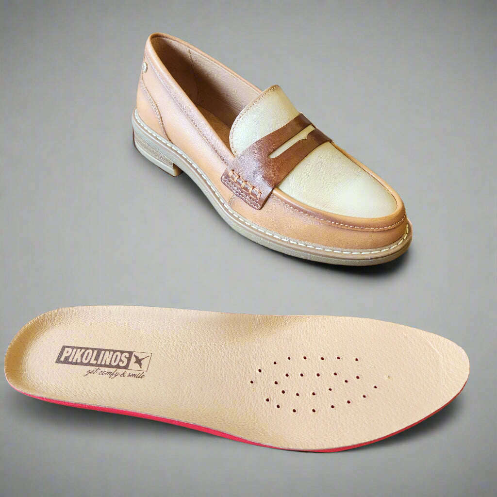 PIKOLINOS  - Aldaya Loafer in Almond Combo, Loafers, Pikolinos, Plum Bottom