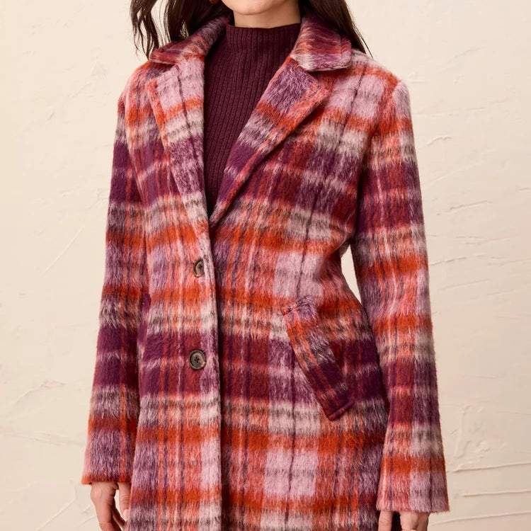 TRIBAL L/S Single Breast Coat Fudge