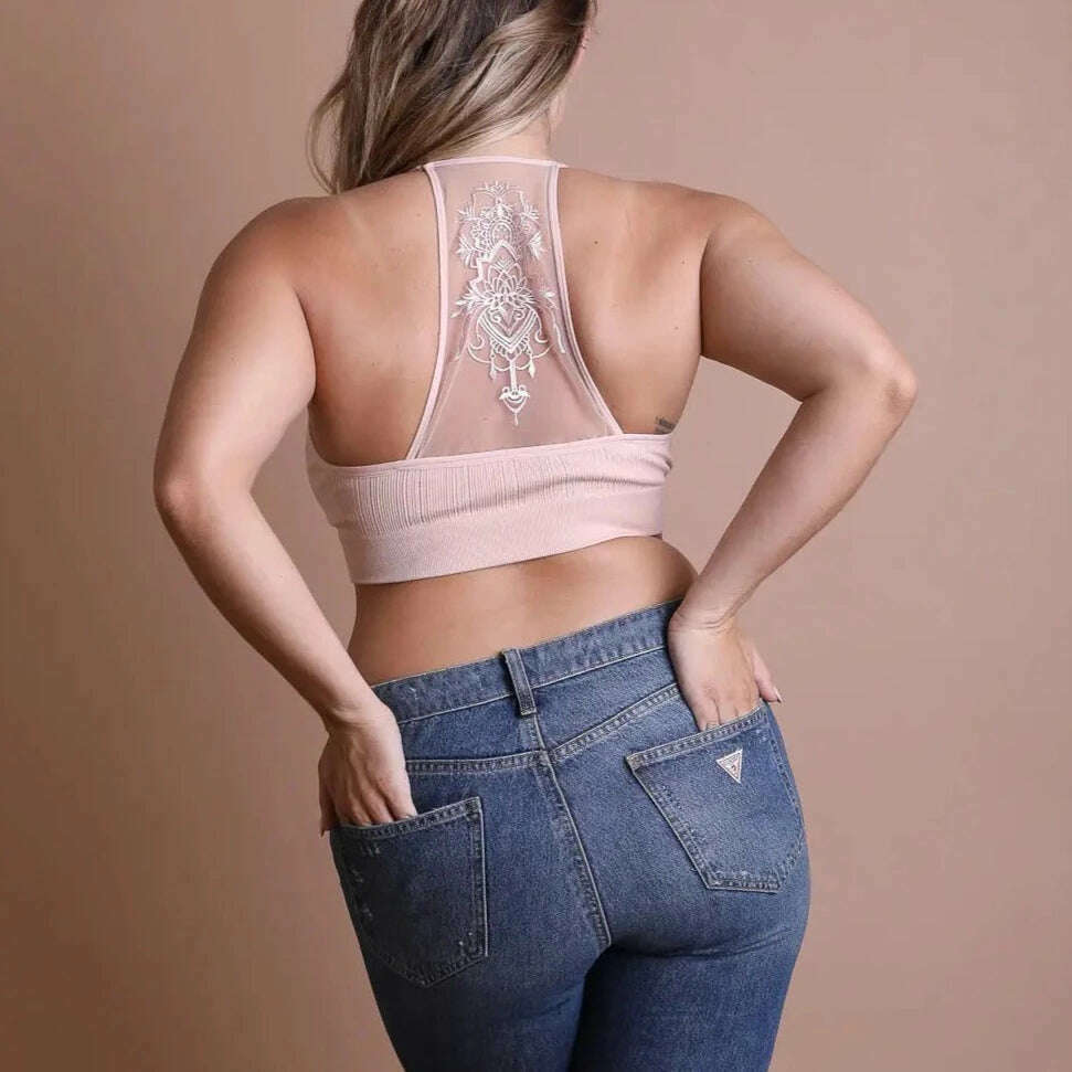 LETO- Tattoo Mesh Racerback, Intimates, Leto Accessories, Plum Bottom