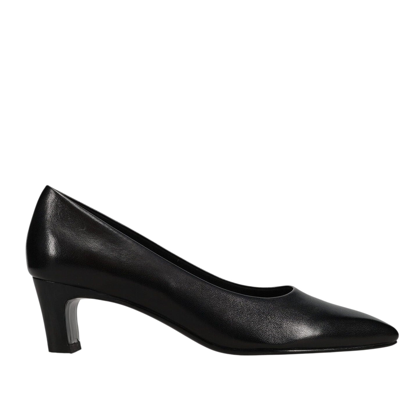 Plum Bottom VANELI Windy black leather pointed-toe pump with a comfortable low block heel