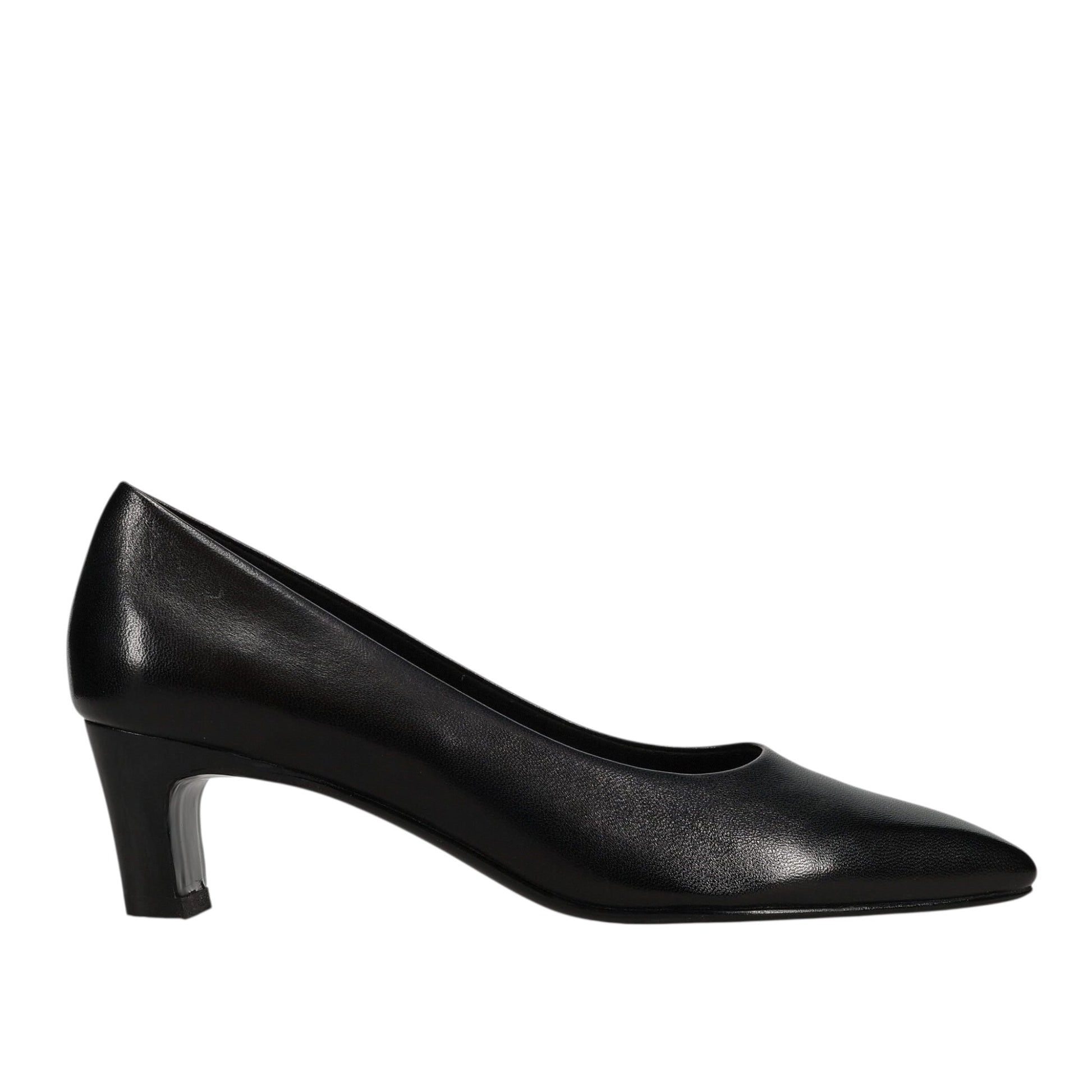 Plum Bottom VANELI Windy black leather pointed-toe pump with a comfortable low block heel