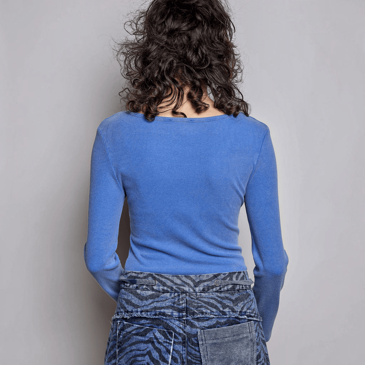 [Pol Clothing - Long Sleeve Novelty Button Wide V Neck Solid Knit Top: ROYAL BLUE / L], [CLOTHING], [Pol Clothing], [Plum Bottom].