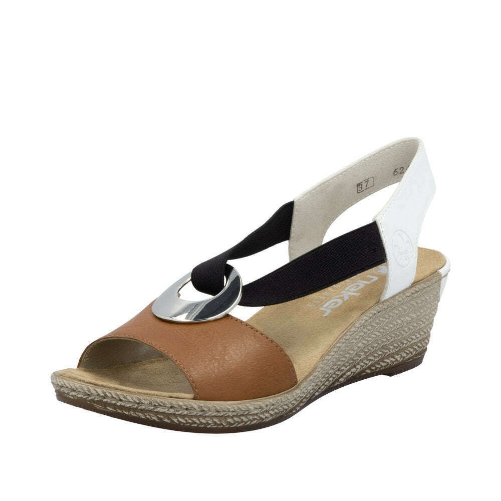 RIEKER - 624H6 in tan and white, Sandals, Rieker, Plum Bottom