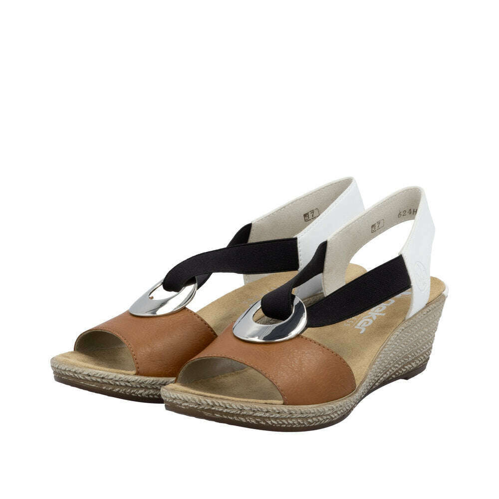 RIEKER - 624H6 in tan and white, Sandals, Rieker, Plum Bottom