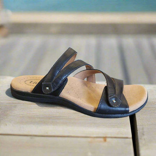 TAOS Double U Flat Sandal, Sandals, TAOS, Plum Bottom