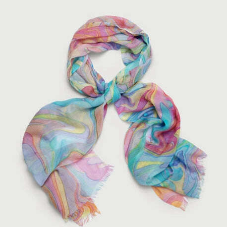 Saachi - MULTI PASTEL SCARF, ACCESSORIES, SAACHI, Plum Bottom