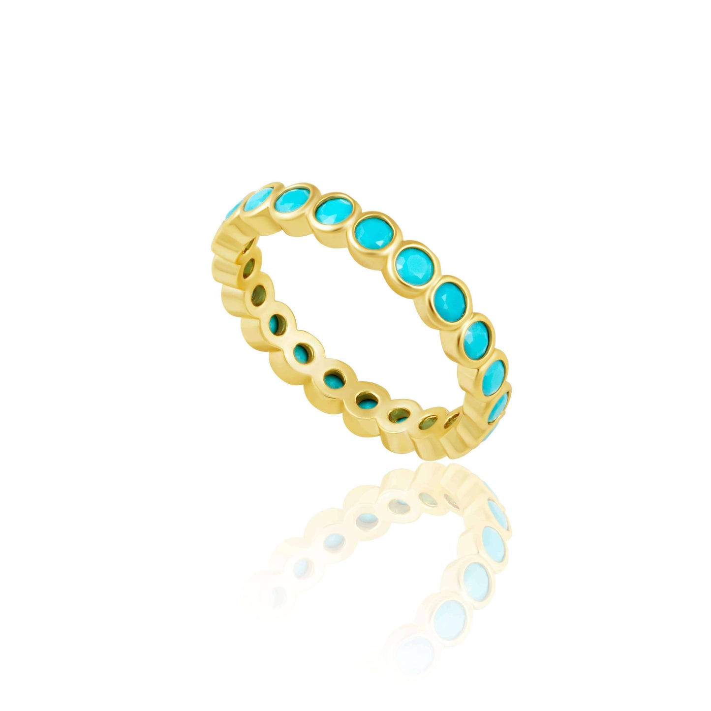 Sahira Jewelry Design - Celeste Eternity Band Ring - Turquoise: 6, JEWELRY, Sahira Jewelry Design, Plum Bottom