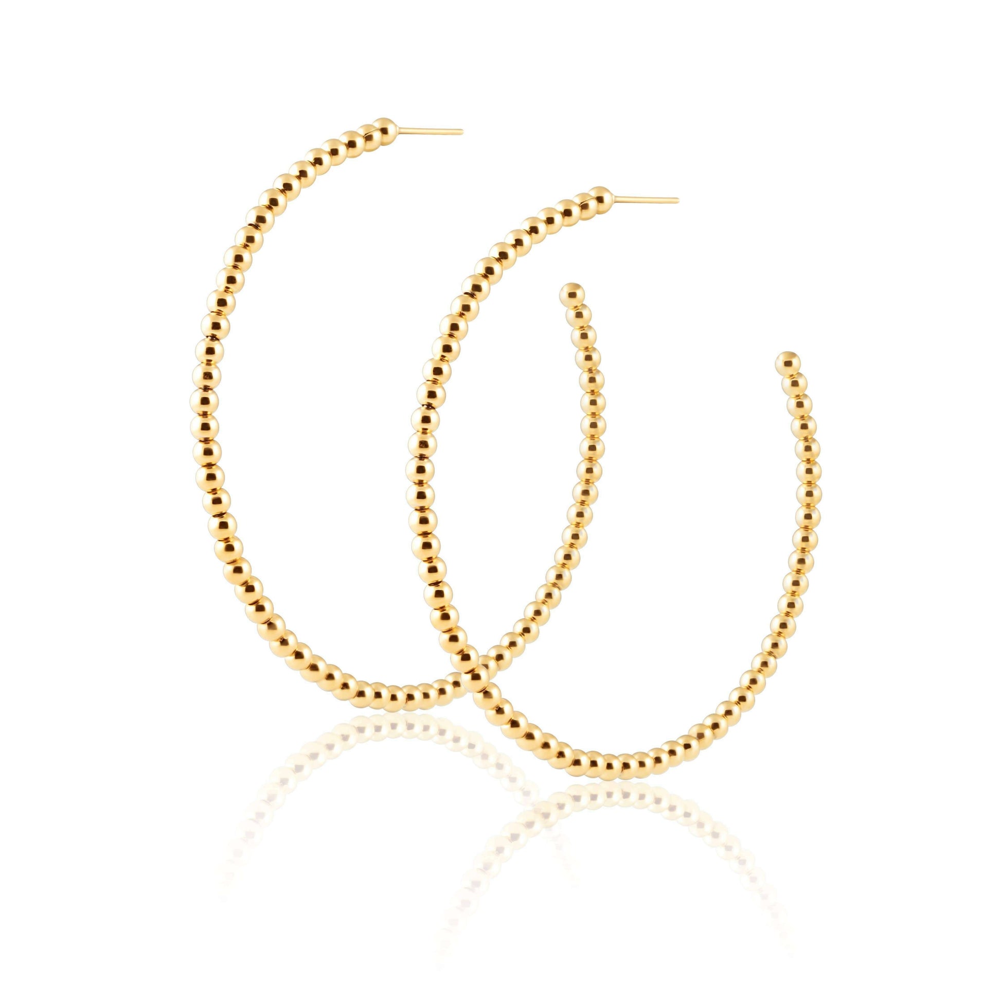 Sahira Jewelry Design - Chelsea Beaded Hoops: Gold, , Sahira Jewelry Design, Plum Bottom