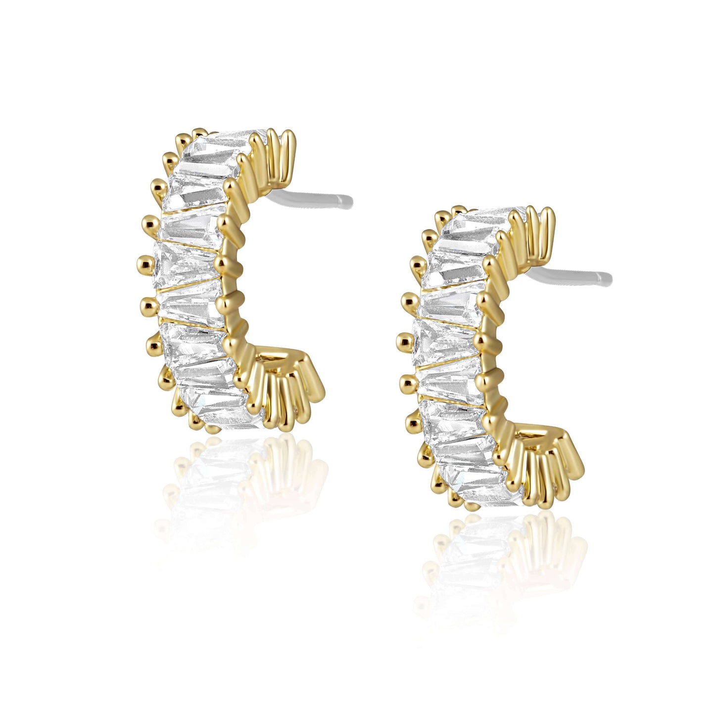 Sahira Jewelry Design - Dakota Mini Hoops: Gold, Earrings, Sahira Jewelry Design, Plum Bottom