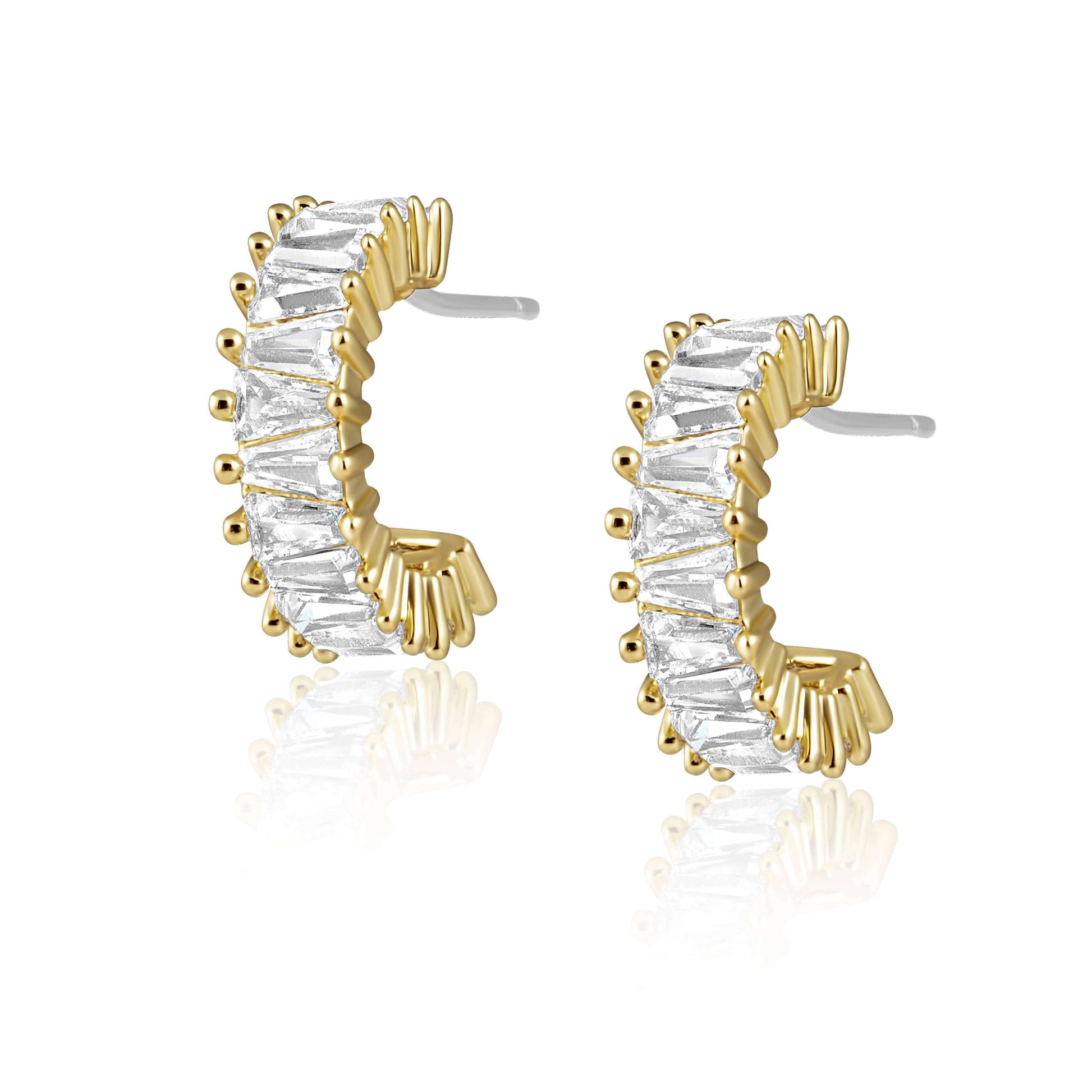 Sahira Jewelry Design - Dakota Mini Hoops: Gold, Earrings, Sahira Jewelry Design, Plum Bottom