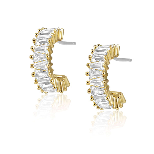 Sahira Jewelry Design - Dakota Mini Hoops: Gold, Earrings, Sahira Jewelry Design, Plum Bottom