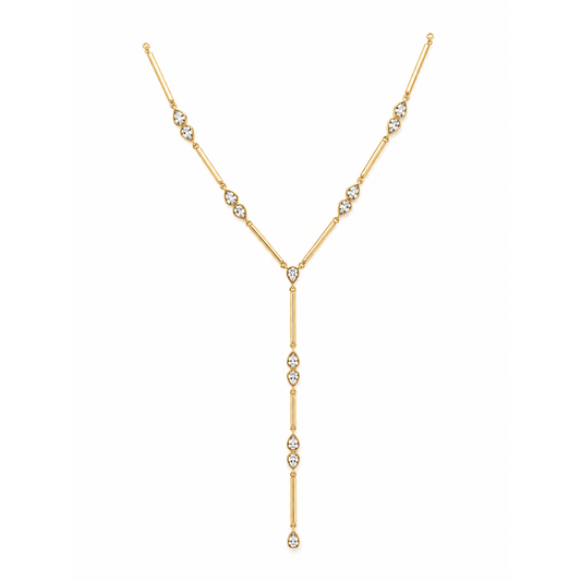 Sahira Jewelry Design - Delphine Teardrop Lariat, Necklaces, Sahira Jewelry Design, Plum Bottom