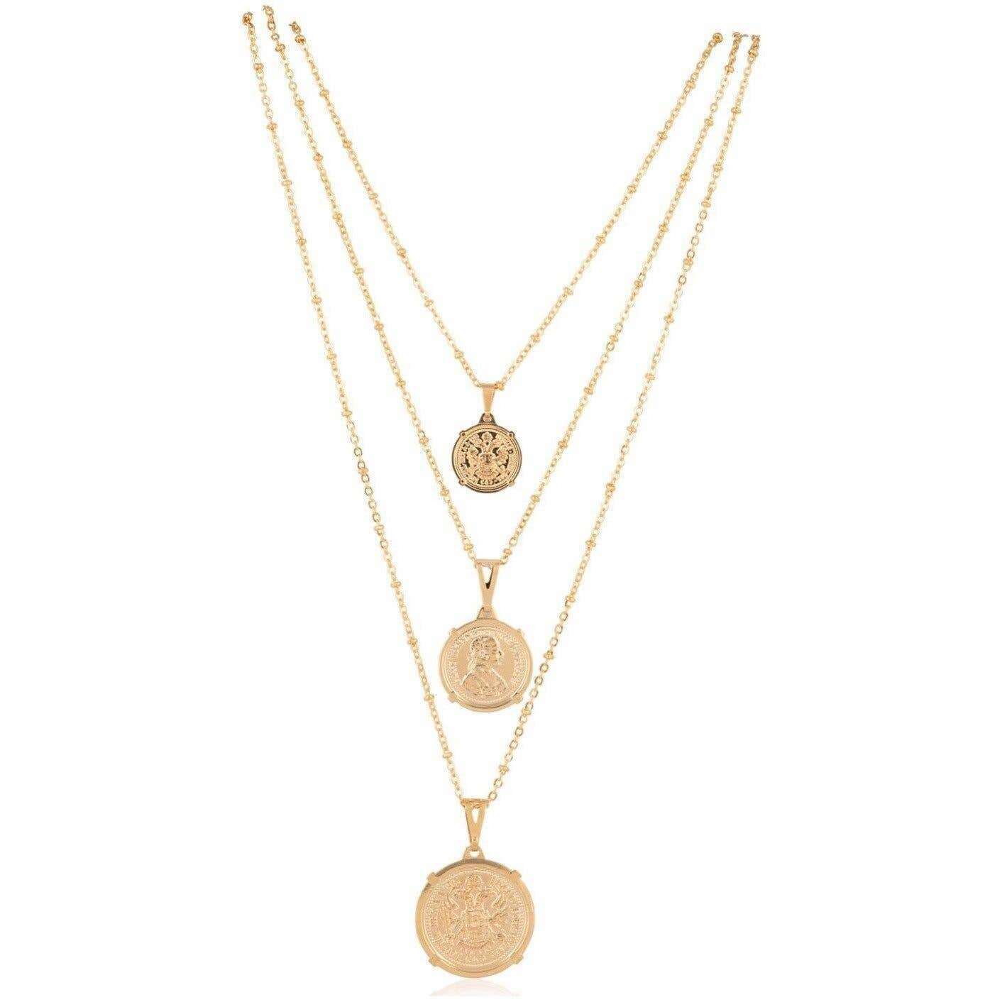 Sahira Jewelry Design - Emperor Coin Necklace: 18", Necklaces, Sahira Jewelry Design, Plum Bottom