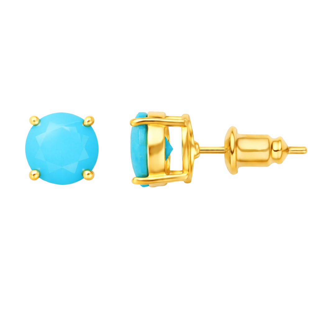 Sahira Jewelry Design - Incanto Studs Turquoise, Earrings, Sahira Jewelry Design, Plum Bottom