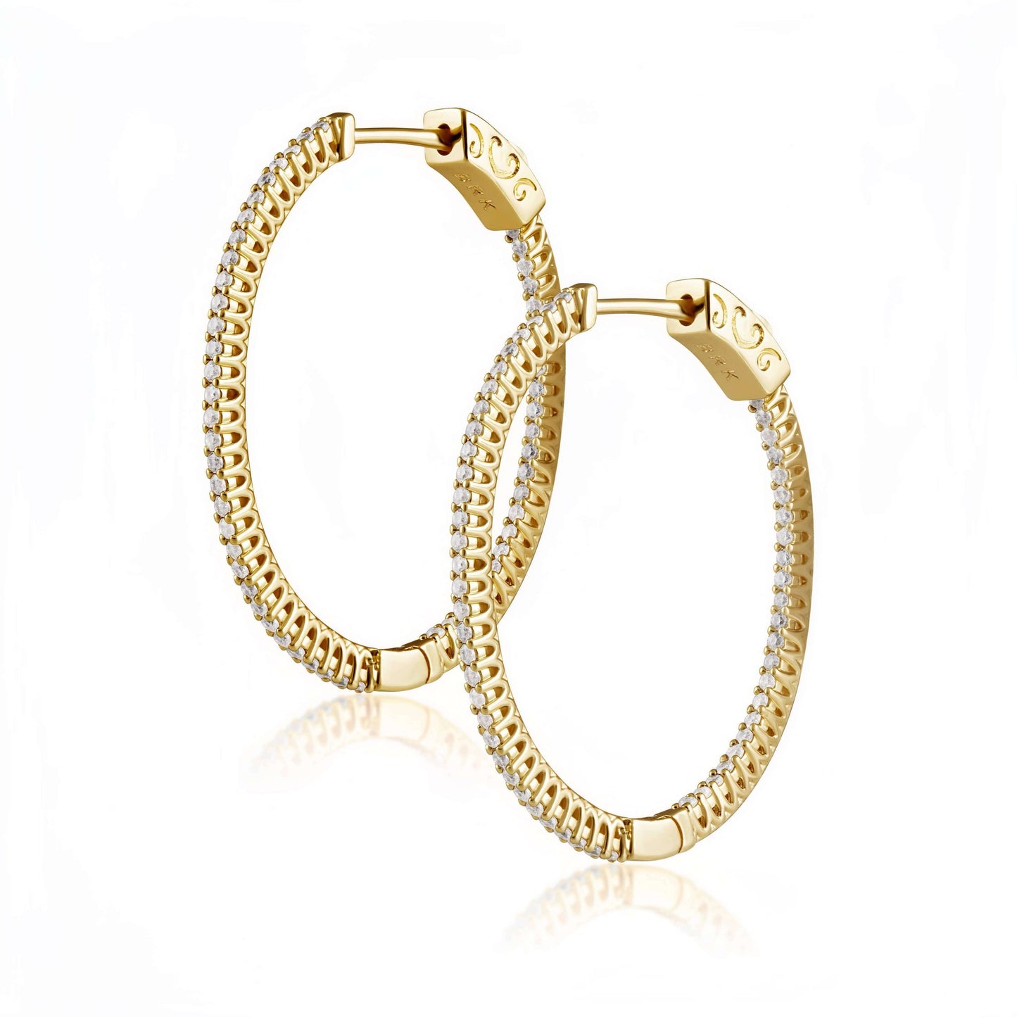 Sahira Jewelry Design - Kristen CZ Oval Hoop: Gold, Earrings, Sahira Jewelry Design, Plum Bottom