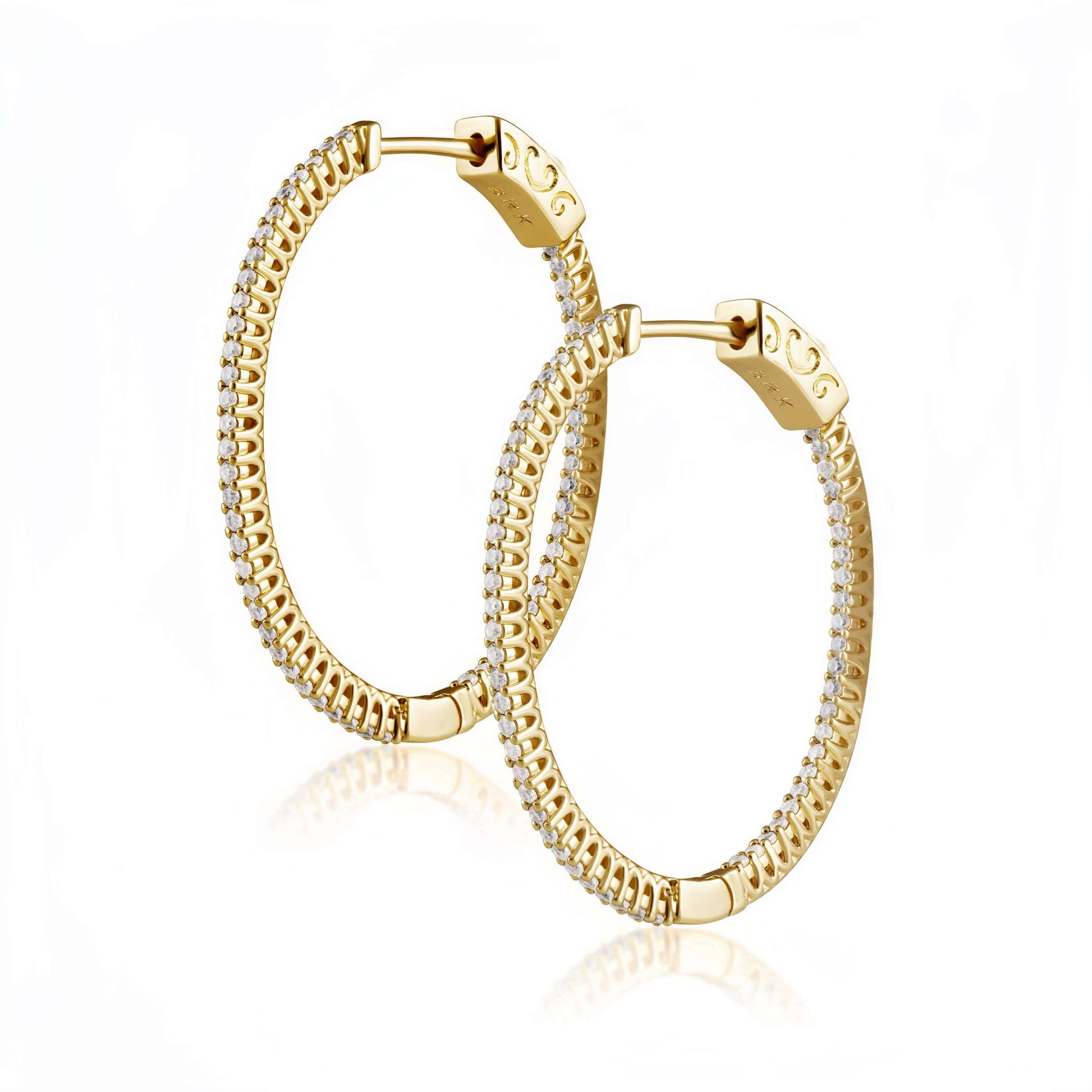 Sahira Jewelry Design - Kristen CZ Oval Hoop: Gold, Earrings, Sahira Jewelry Design, Plum Bottom