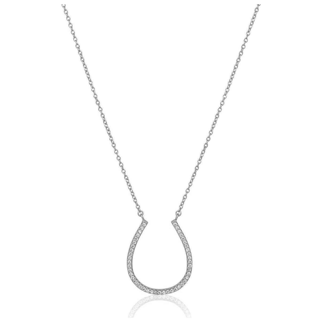 Sahira Jewelry Design - Lucky Horse Shoe Necklace: Silver, , Sahira Jewelry Design, Plum Bottom