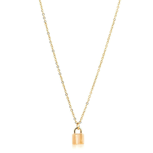 Sahira Jewelry Design - Mini Lock Necklace - Gold, ACCESSORIES, Sahira Jewelry Design, Plum Bottom