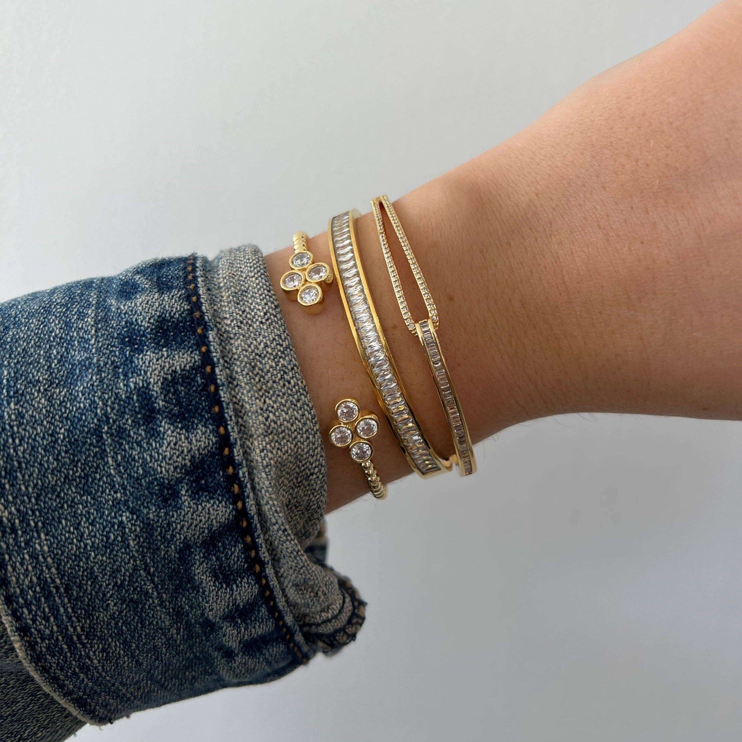 Sahira Jewelry Design - Nicola Cz Bracelet: Gold, Bracelets, Sahira Jewelry Design, Plum Bottom