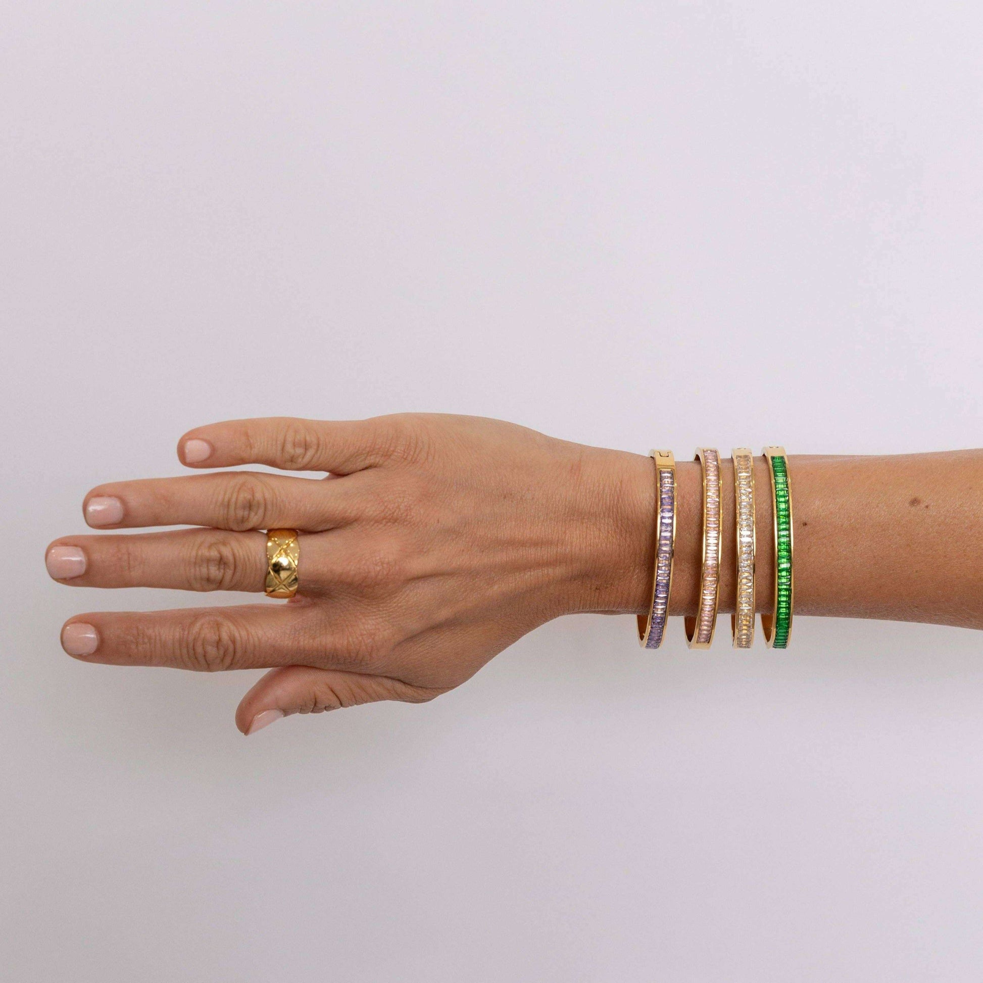 Sahira Jewelry Design - Nicola Cz Bracelet: Gold, Bracelets, Sahira Jewelry Design, Plum Bottom