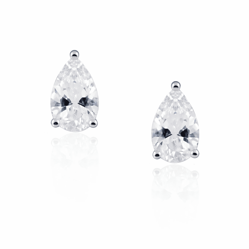 Sahira Jewelry Design - Pear Cut Studs: Gold, Earrings, Sahira Jewelry Design, Plum Bottom