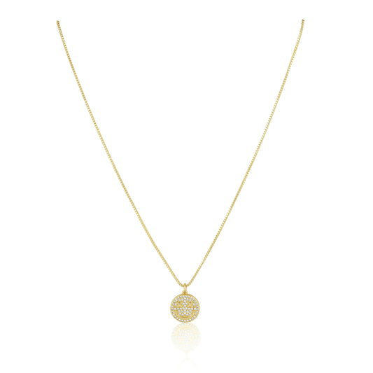 Sahira Jewelry Design - Smiley Pave Pendant Necklace, , Sahira Jewelry Design, Plum Bottom
