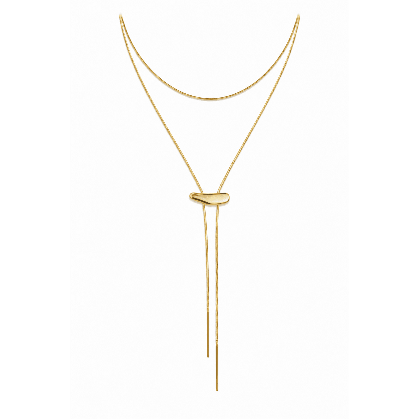 Sahira Jewelry Design - Two Tone Bolo Necklace: Gold, Necklaces, Sahira Jewelry Design, Plum Bottom