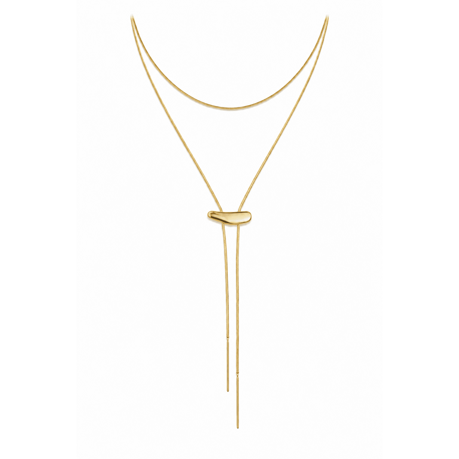 Sahira Jewelry Design - Two Tone Bolo Necklace: Gold, Necklaces, Sahira Jewelry Design, Plum Bottom