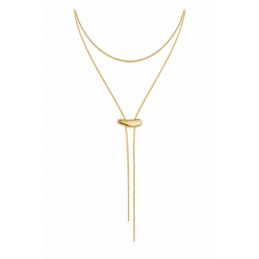 Sahira Jewelry Design - Two Tone Bolo Necklace: Gold, Necklaces, Sahira Jewelry Design, Plum Bottom