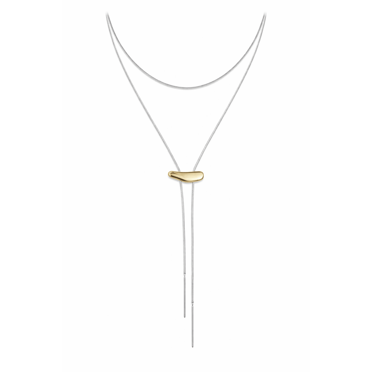 Sahira Jewelry Design - Two Tone Bolo Necklace: Gold, Necklaces, Sahira Jewelry Design, Plum Bottom