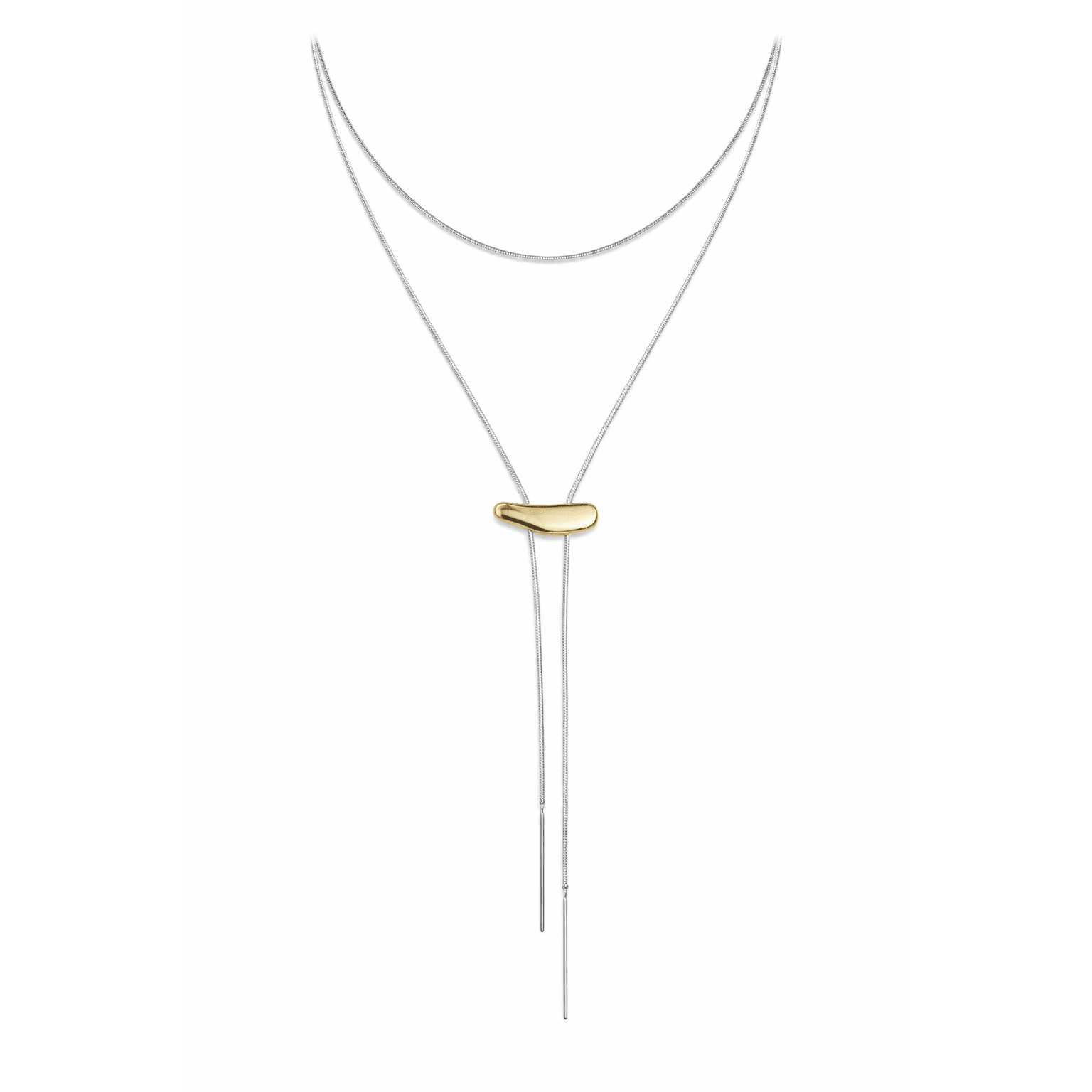 Sahira Jewelry Design - Two Tone Bolo Necklace: Gold, Necklaces, Sahira Jewelry Design, Plum Bottom
