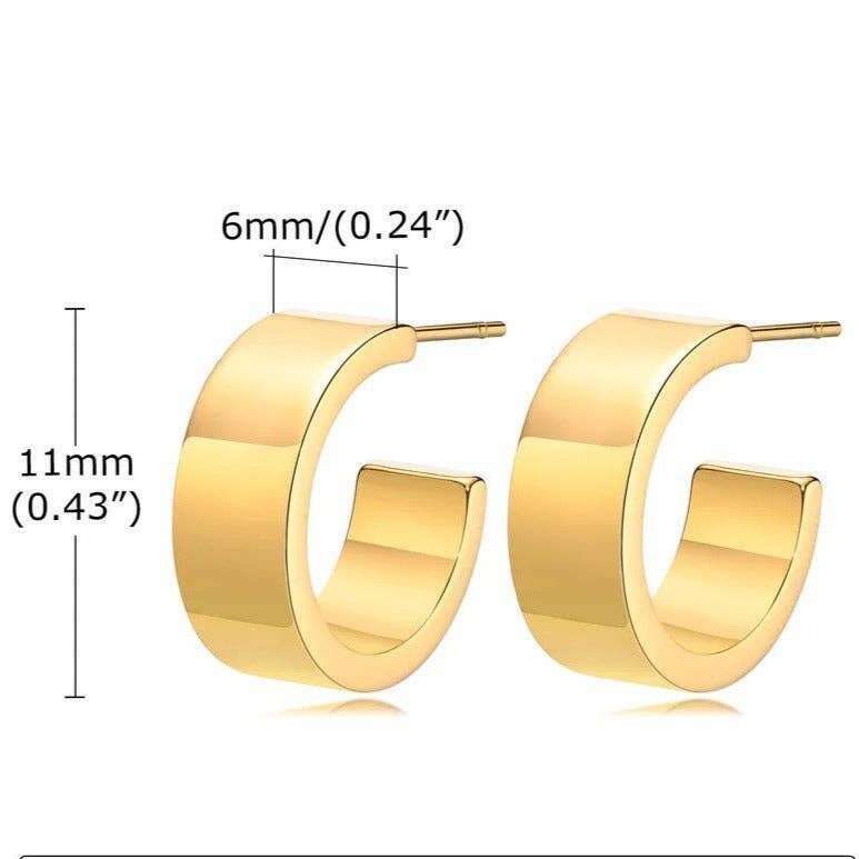 Sahira Jewelry Design - Wyatt Mini Hoop: Gold, Earrings, Sahira Jewelry Design, Plum Bottom