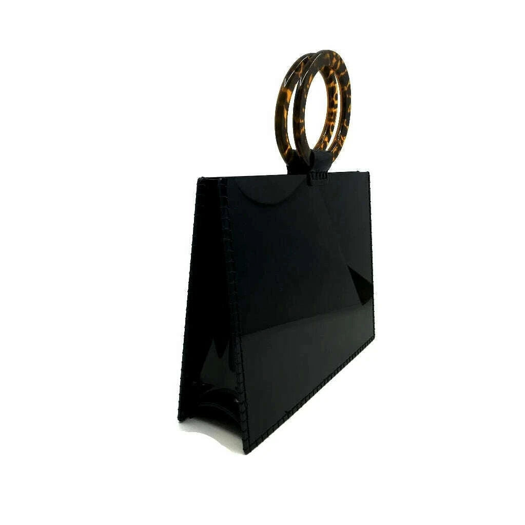 Sea Lily Black Valise Bag, HANDBAGS, Sea Lily, Plum Bottom