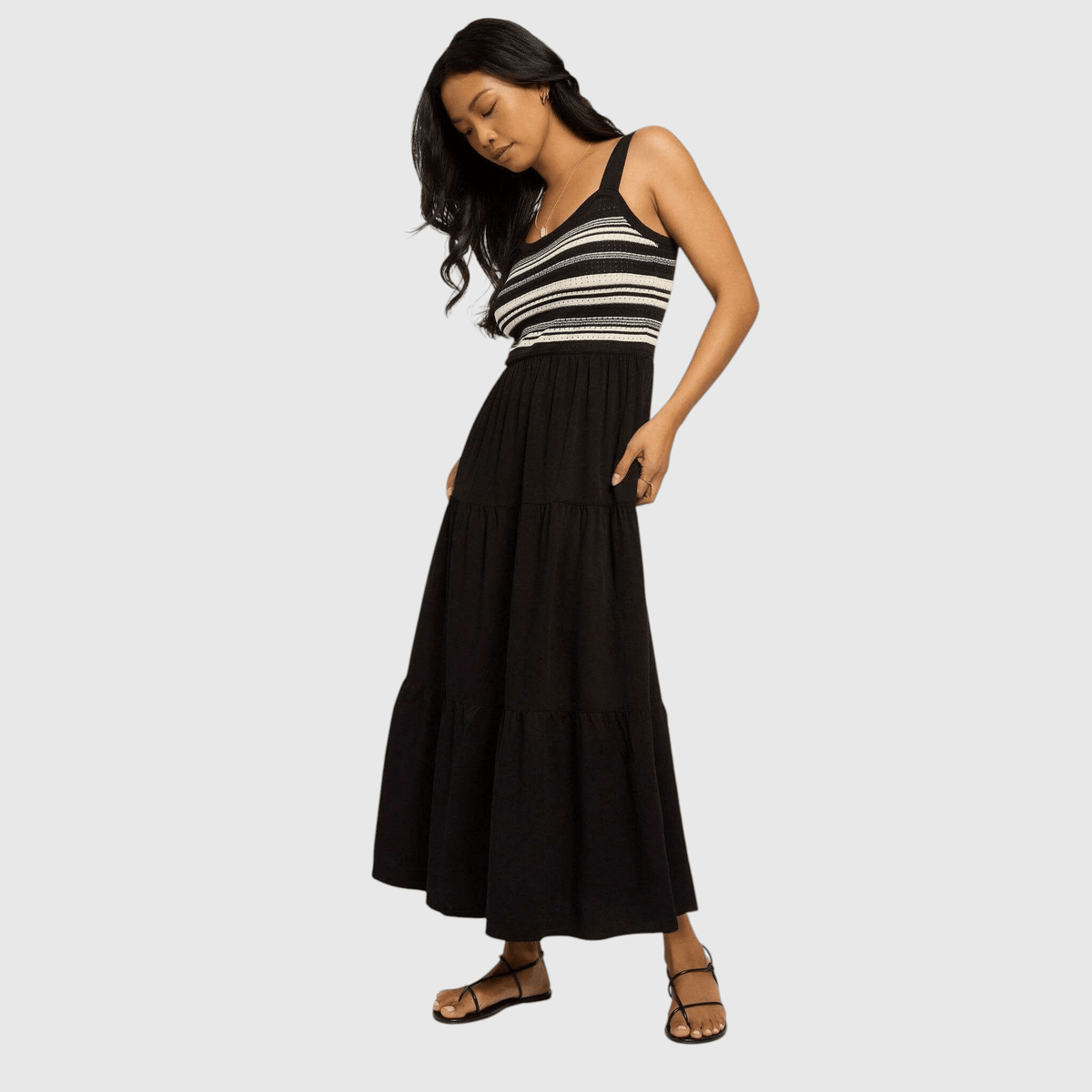 Seventy Eight and Sunny (SEAS)-Penny Tiered Dress, CLOTHING, Seventy Eight and Sunny (SEAS), Plum Bottom