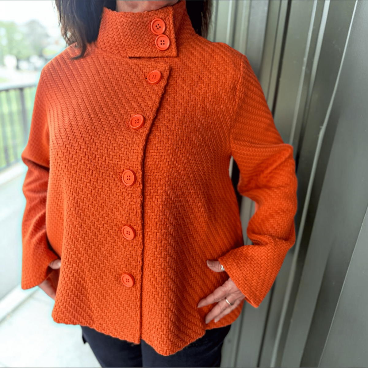 SHANA APPAREL 26823 Button Swing Jacket