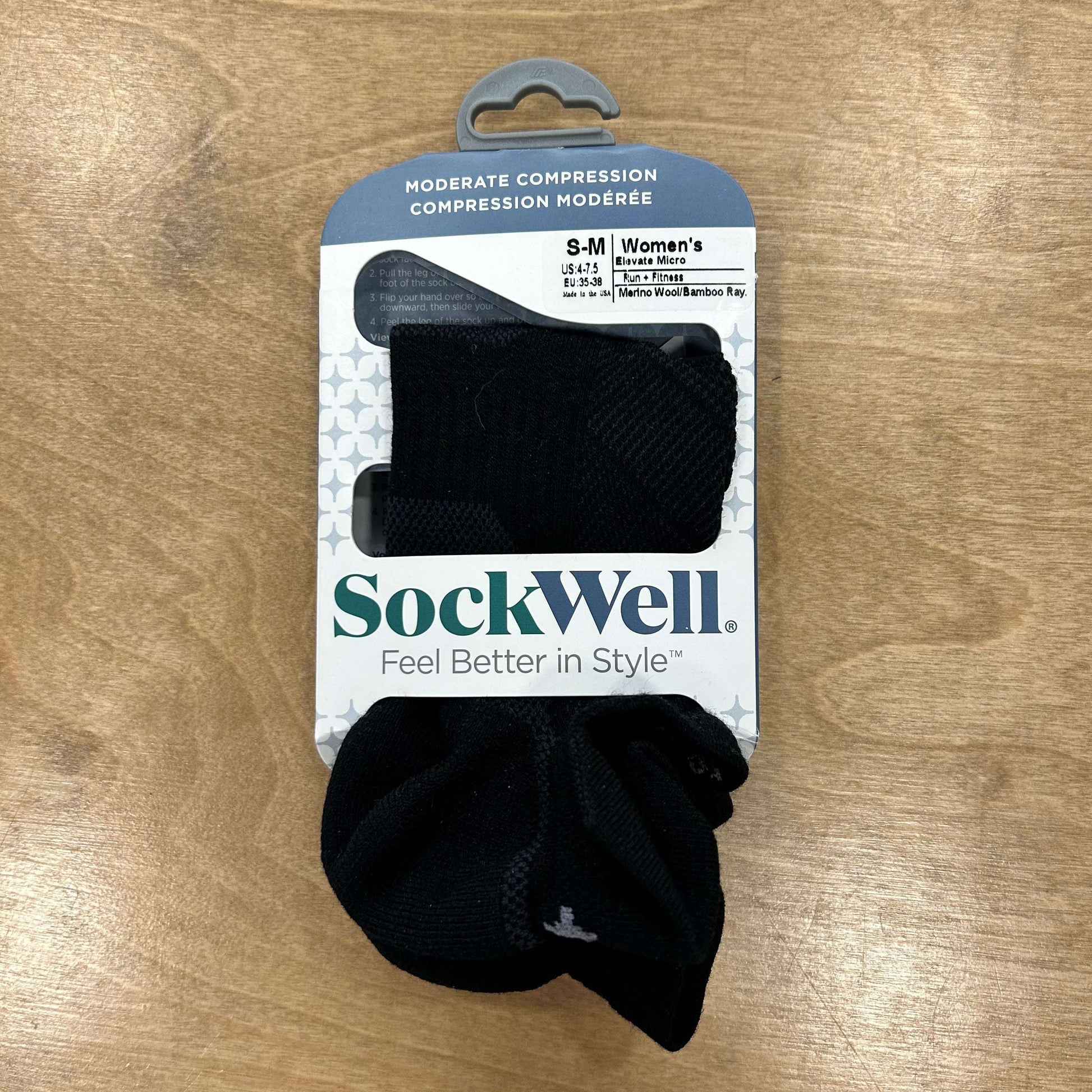 Sockwell - Moderate Compression - Black, Ash & Natural Black / S/M