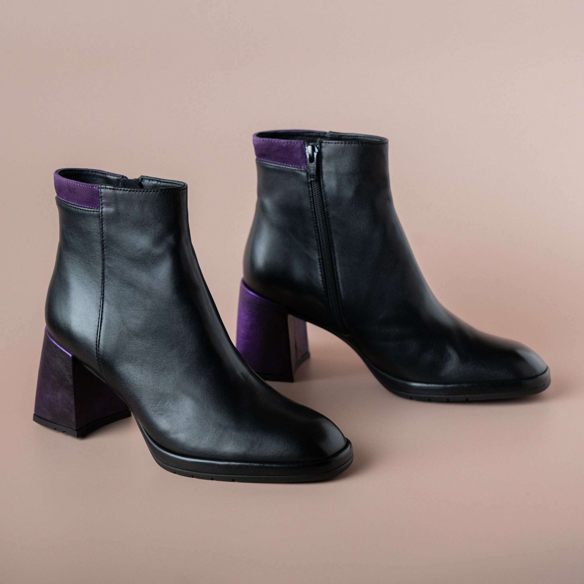 SOFTWAVES - 8.91.17/005 Morena - Black/Purple, Boots, SOFTWAVES, Plum Bottom