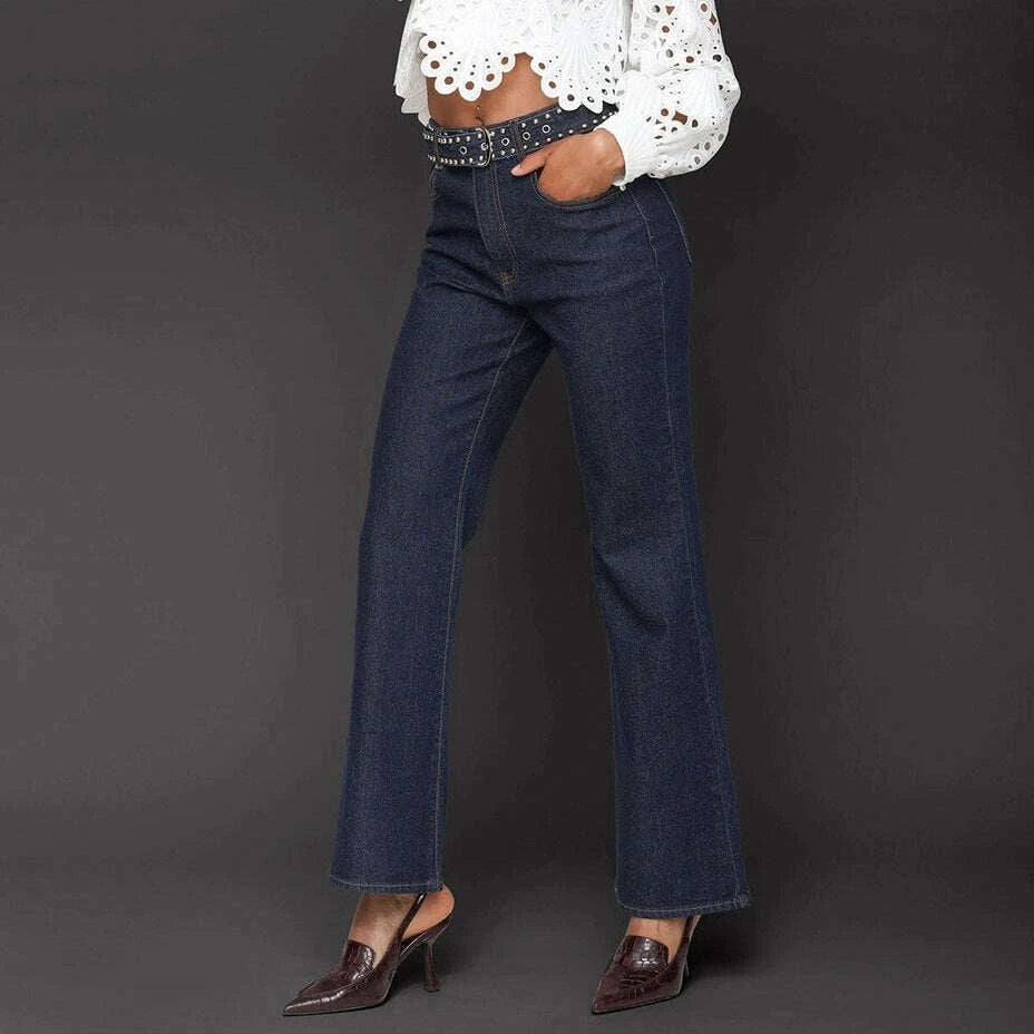 avec-les-filles--studded-belt-flare-in-dark-rinse-washclothingavec-les-fillesplum-bottom-35066275