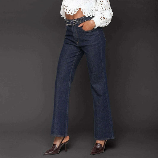 avec-les-filles--studded-belt-flare-in-dark-rinse-washclothingavec-les-fillesplum-bottom-35066275