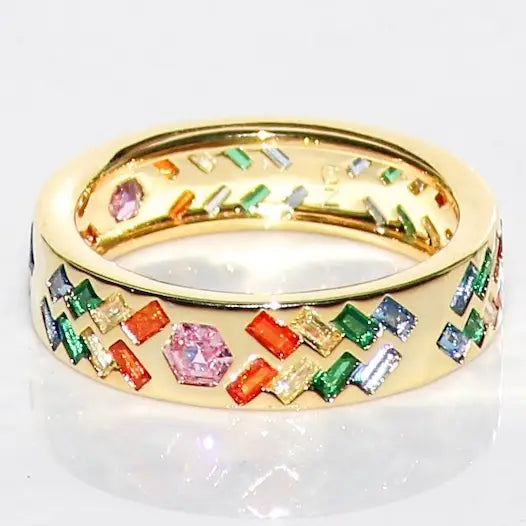 [NATIVE GEM Sunbeam Ring Rainbow], [JEWELRY], [Native Gem], [Plum Bottom].