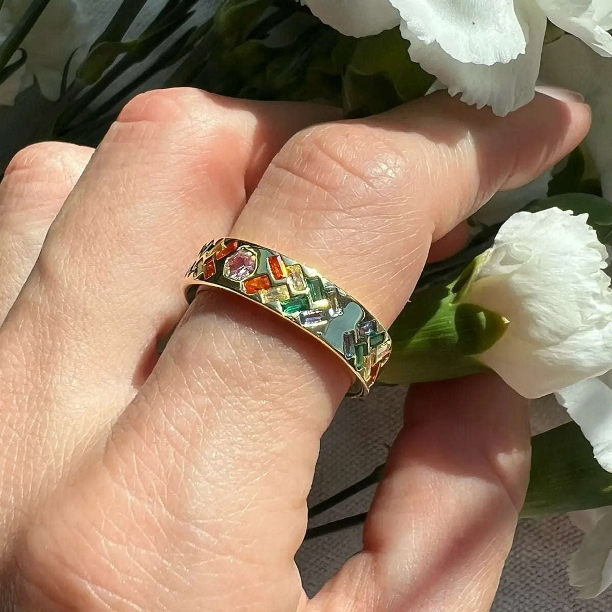 [NATIVE GEM Sunbeam Ring Rainbow], [JEWELRY], [Native Gem], [Plum Bottom].