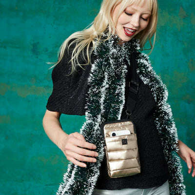 THINK ROYLN - Buzz Me Cell Phone Bag in Pearl Cashmere or Black Pearl, Handbags, THINK ROYLN, Plum Bottom