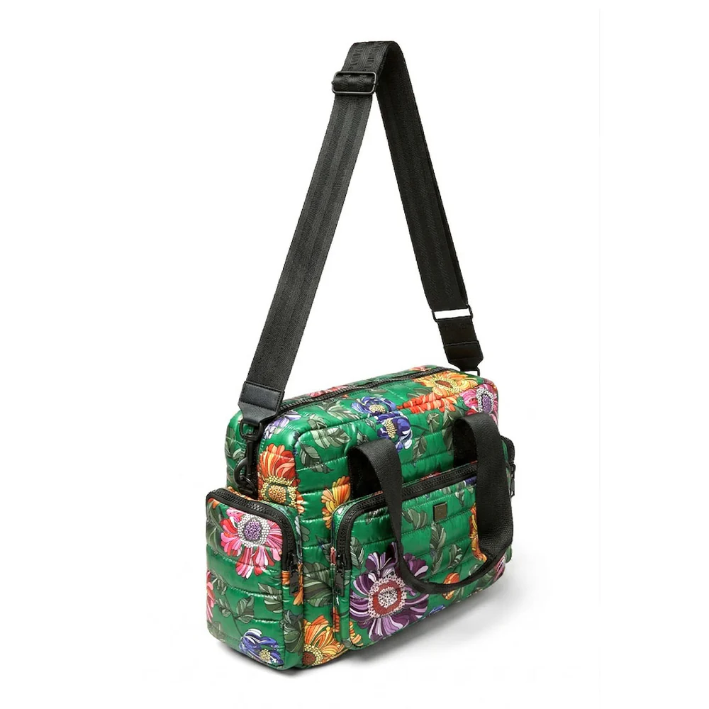 THINK ROYLN Green Floral Voyager Bag, ACCESSORIES, THINK ROYLN, Plum Bottom